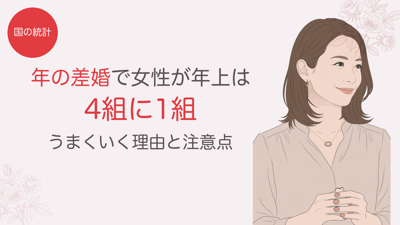 年の差婚で女性が年上は4組に1組